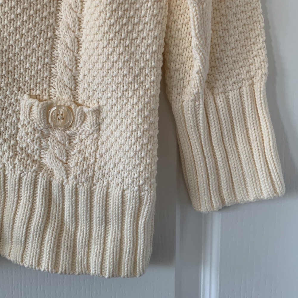 NWOT BANANA REPUBLIC Winter White Crochet Deep V-Neck Cardigan Sweater Size S - Picture 8 of 13